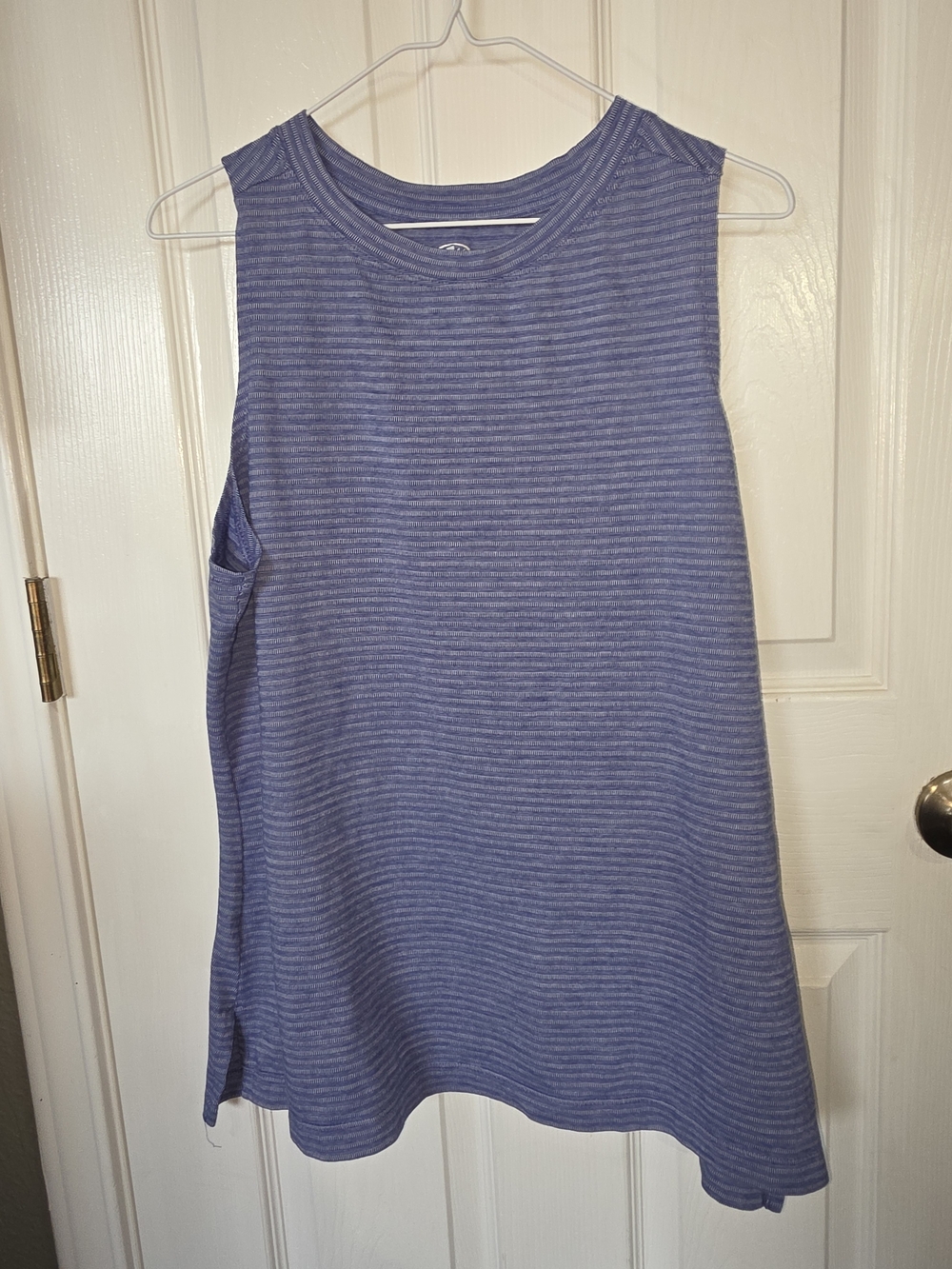 Athletic Works Blue Striped Sleeveless Knit Dress